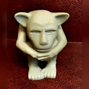 Vintage 1990 Small Clay Dedo Gargoyle Sculpture Signed by Artist Keith Findling